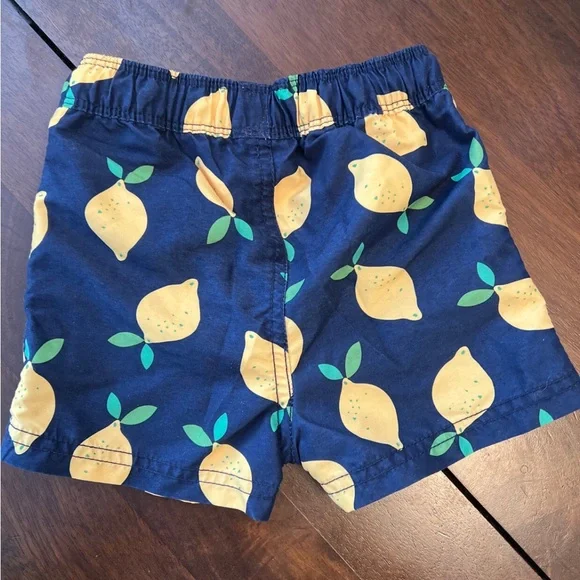 Hanna Andersson Navy Lemon Print Swimsuit 18-24M - Picture 3 of 5